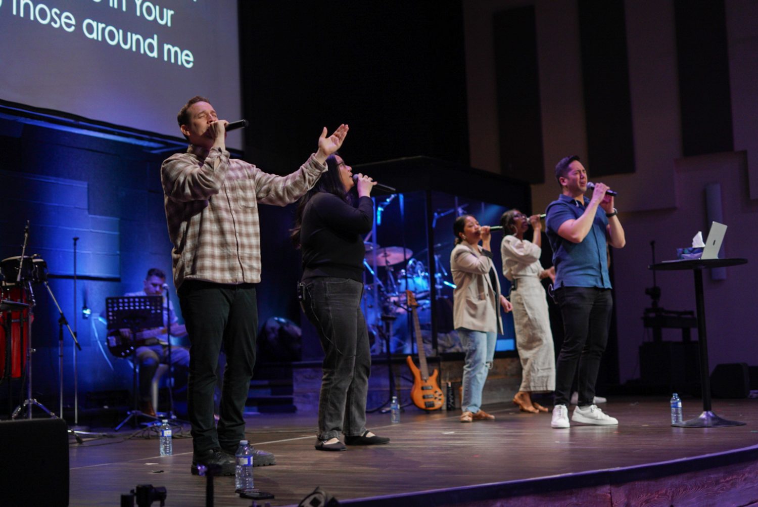 Worship leaders singing